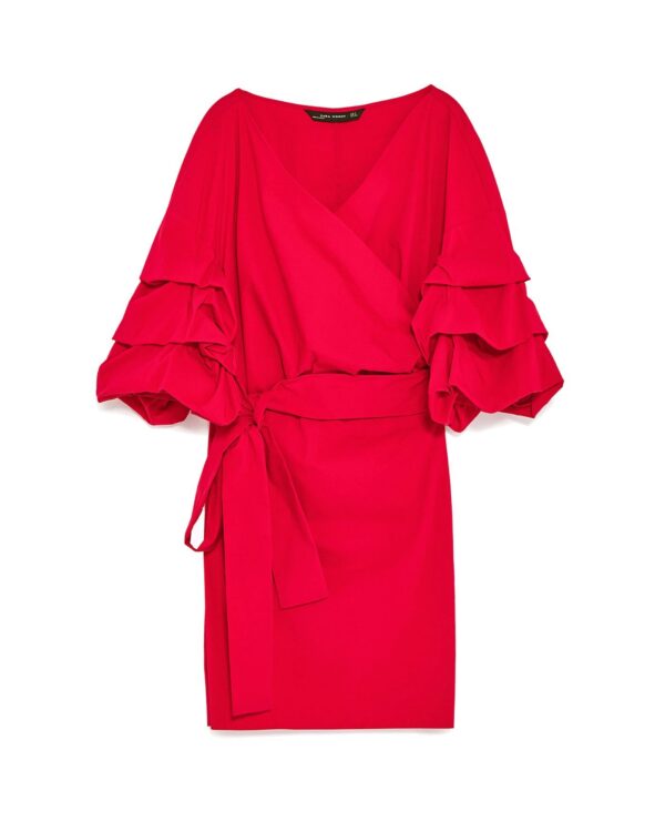 Wrap Crop Top in Tango Red